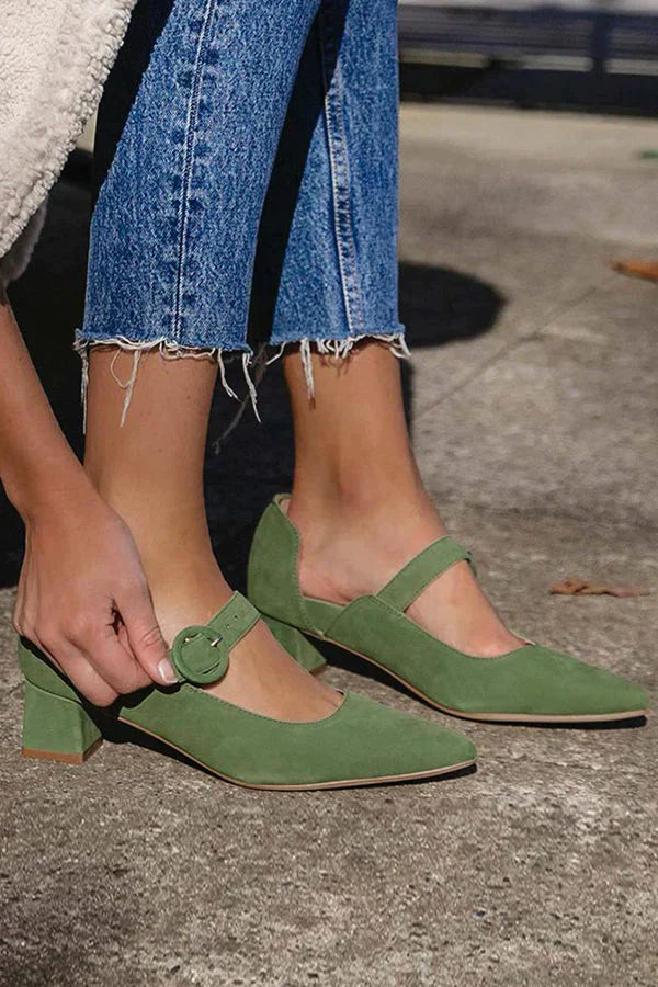 Mirena - Elegante Pumps mit Blockabsatz und Riemen