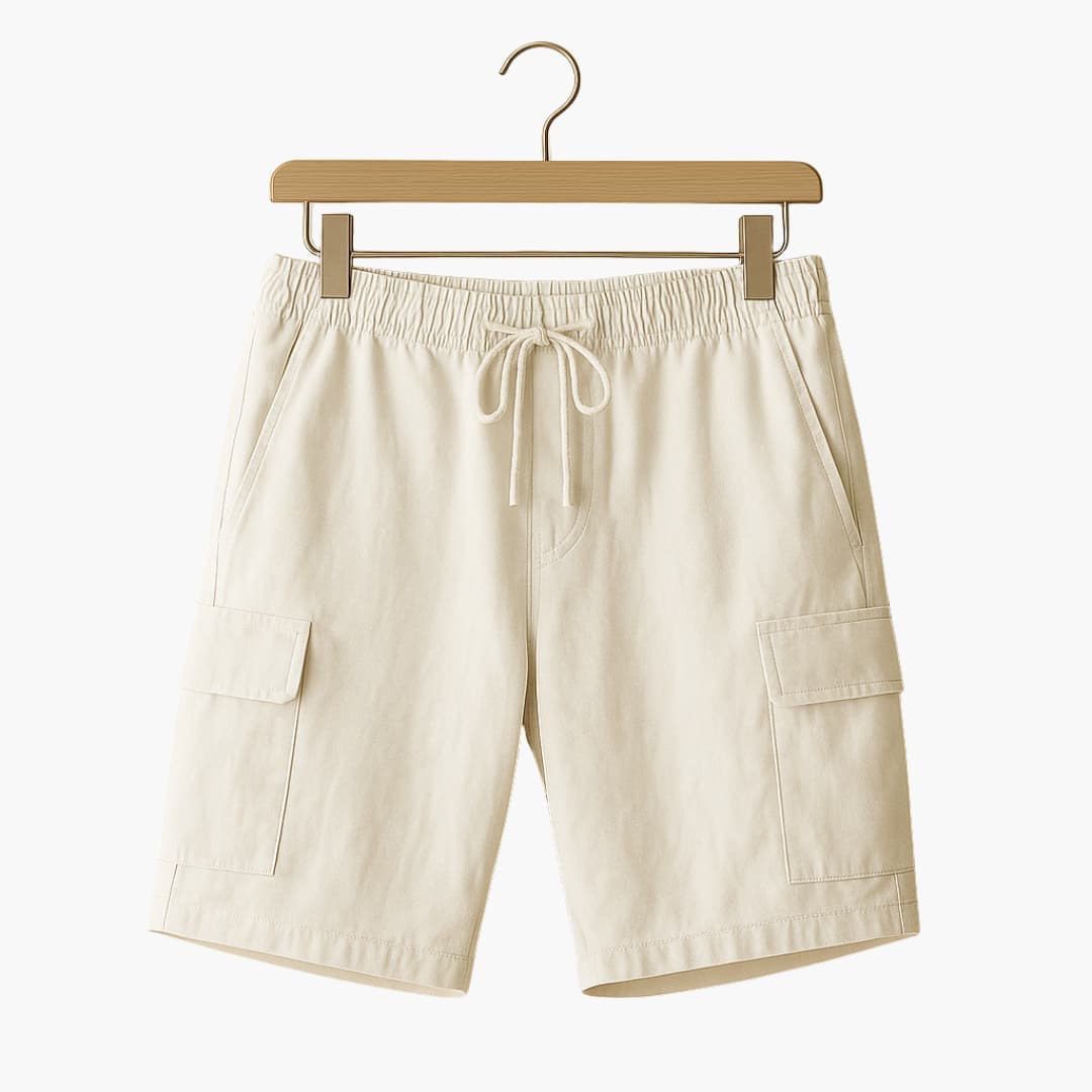 Herren Leinen Sommer Shorts mit Cargo- und Seitentaschen