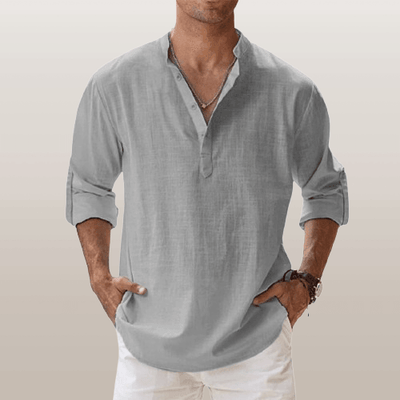 Relaxed Fit – Leinen-Henley für Herren