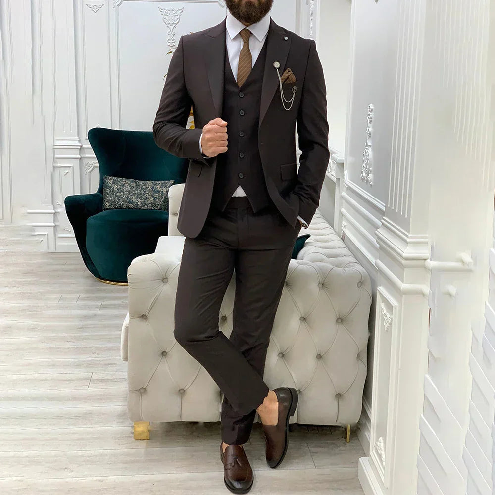 Herren Modisch Modern Hochzeitsgast Anzug Set | 3-teiliges Set