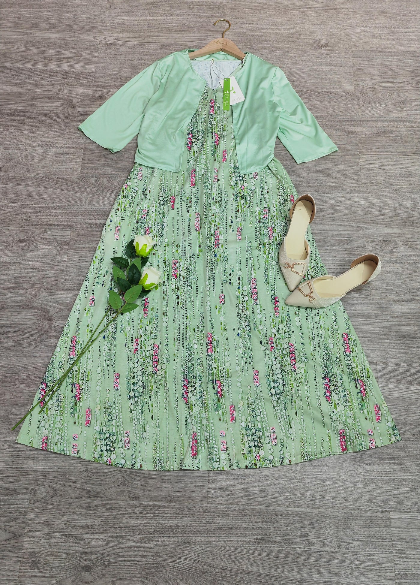 Almuth - Zweiteiliges Midikleid mit Blumendruck