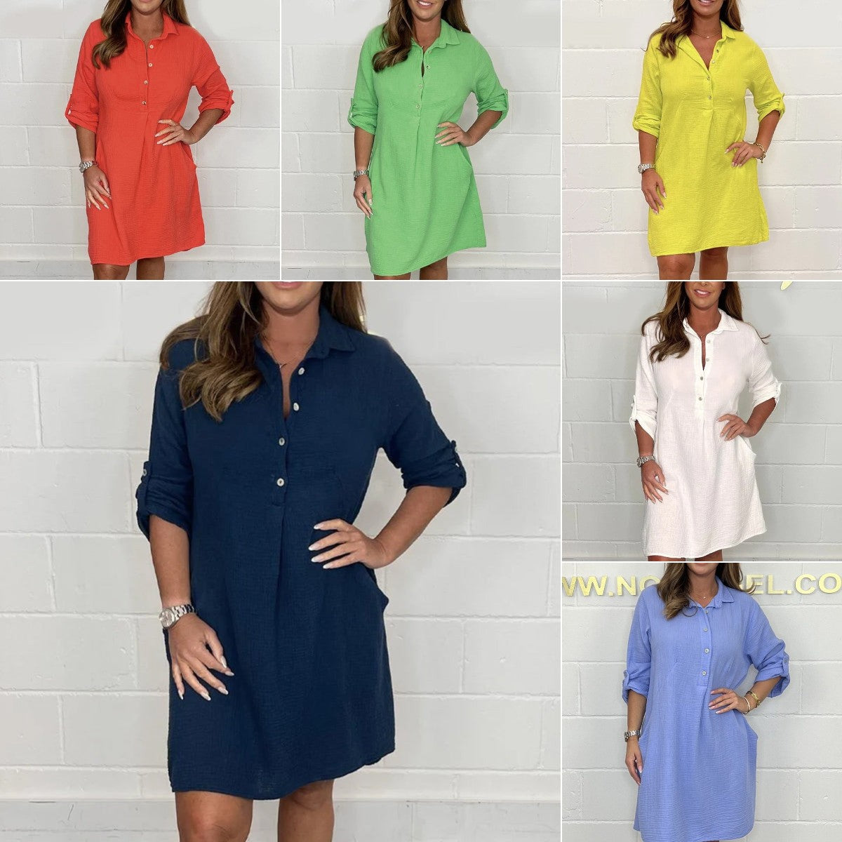 Abigail | Damen Sommer Plus Size Hemdkleid