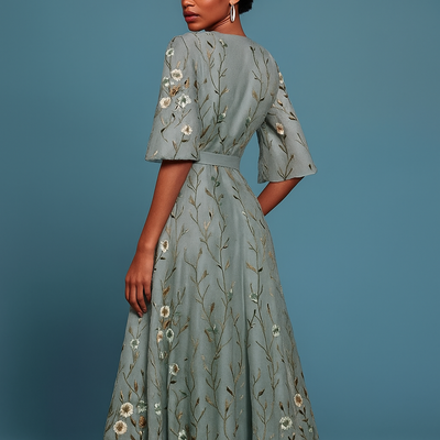 Océane – Elegantes Langes Blumen Kleid