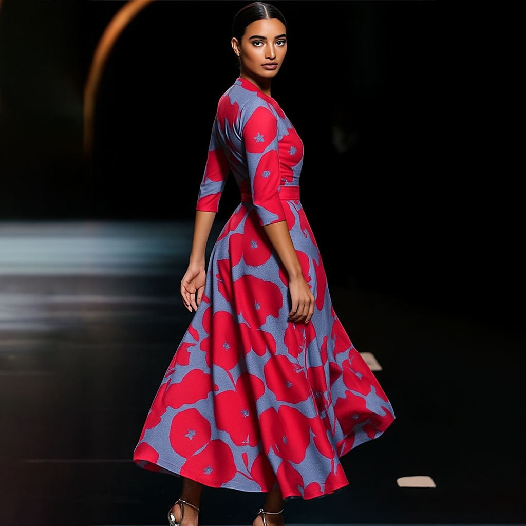 Béatrice | Kleid mit V-Ausschnitt