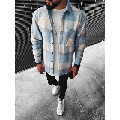 Herren Langarm Warme Winter Hemd | Kariert