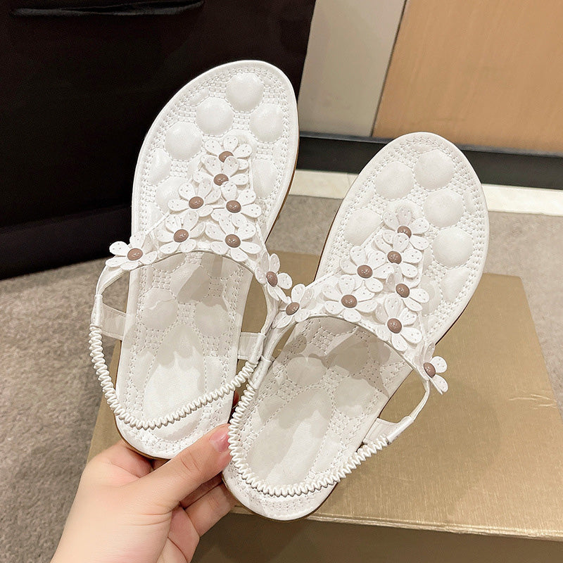 Monique | 3D-Blumen Strandsandalen