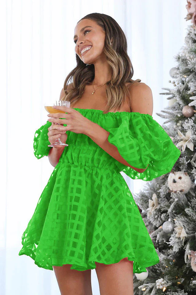 Evie - Mini Kleid mit Puffärmeln