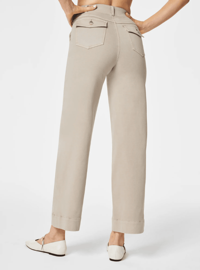 Alva™ - Taillenkontrollierende Twill Cropped Weite Hose
