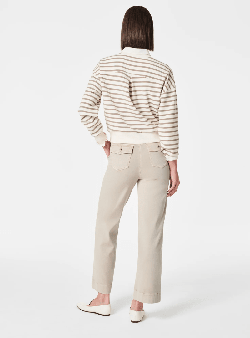Alva™ - Taillenkontrollierende Twill Cropped Weite Hose