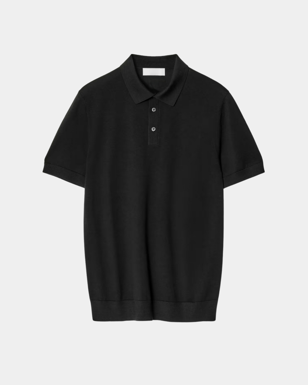 Poloshirt aus Seidenstrick – Schwarz