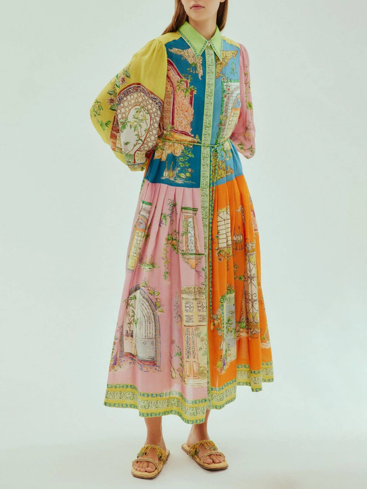 Midikleid Postkarten Sommer