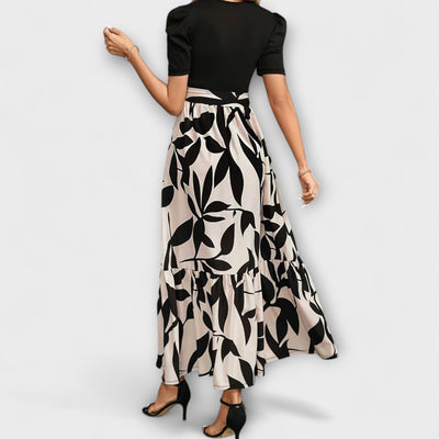 Luna - Floral Printed Summer Dress with Round Neckline