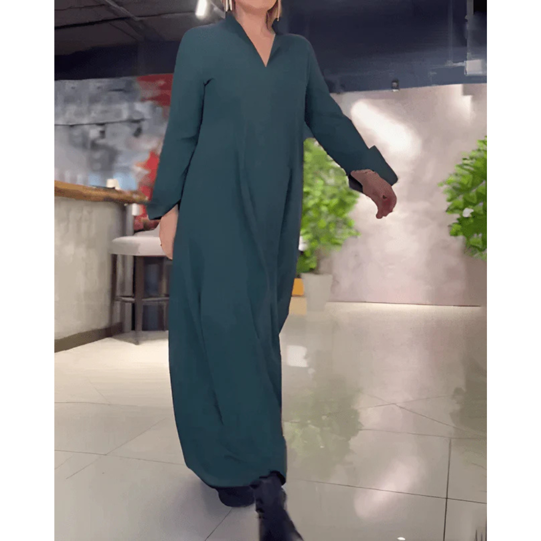 Damen Locker Geschnittenes V Ausschnitt Kleid | Maxi