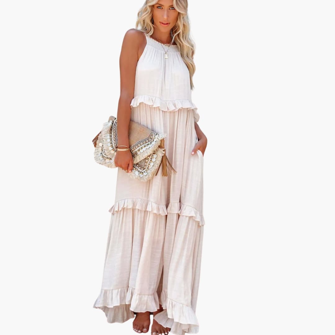 Maxikleid Stufen - Rüschenkleid für Damen, elegant & luftig