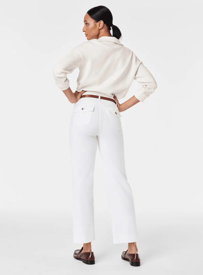 Alva™ - Taillenkontrollierende Twill Cropped Weite Hose