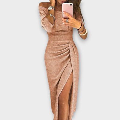 Cheyenne | Damen Off-Shoulder Abendkleid mit Schlitz