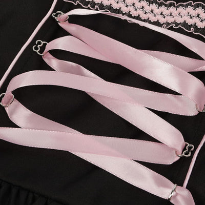 Besticktes Dirndl Kleid mit Satinband für Damen - Oktoberfest 2025