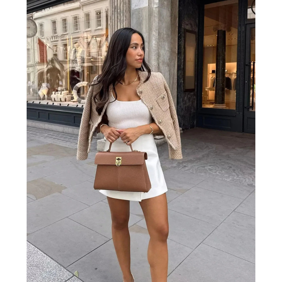 Damen Knopf Daunen Langarm Jacke | Kurz