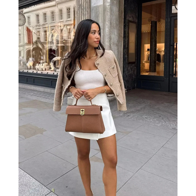 Damen Knopf Daunen Langarm Jacke | Kurz