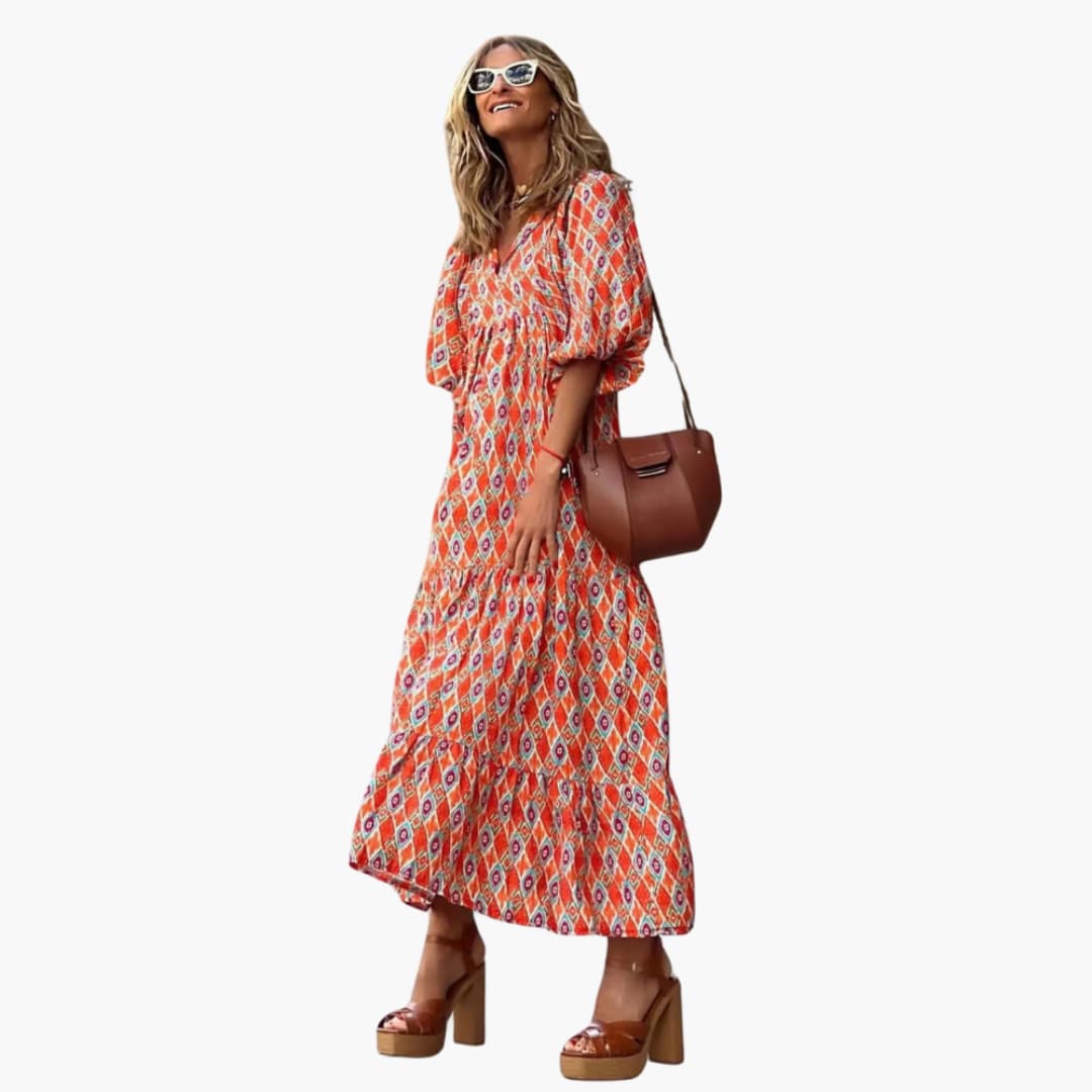 Boho Maxikleid für Damen - Blumenmuster & lockere Passform