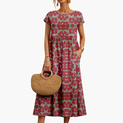Boho Midikleid mit kurzen Ärmeln - für Damen im Sommerstil