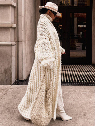 Elfenbein Halte Mich Nah Schalkragen Cardigan