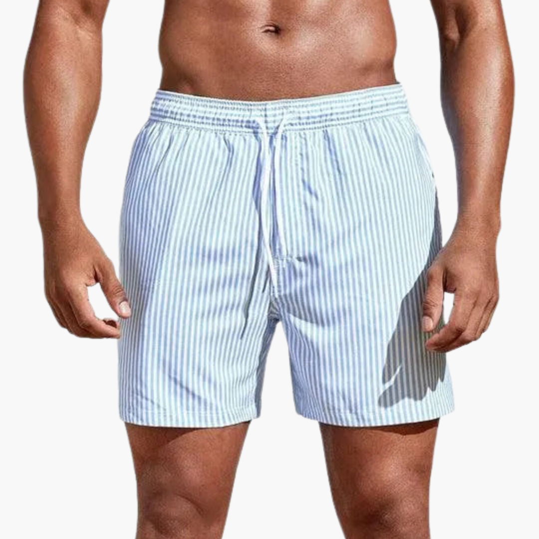 Badeshorts - Herren gestreift & schnelltrocknend Sommer