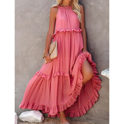 Damen Ausgestelltes ärmelloses Kleid | Maxi