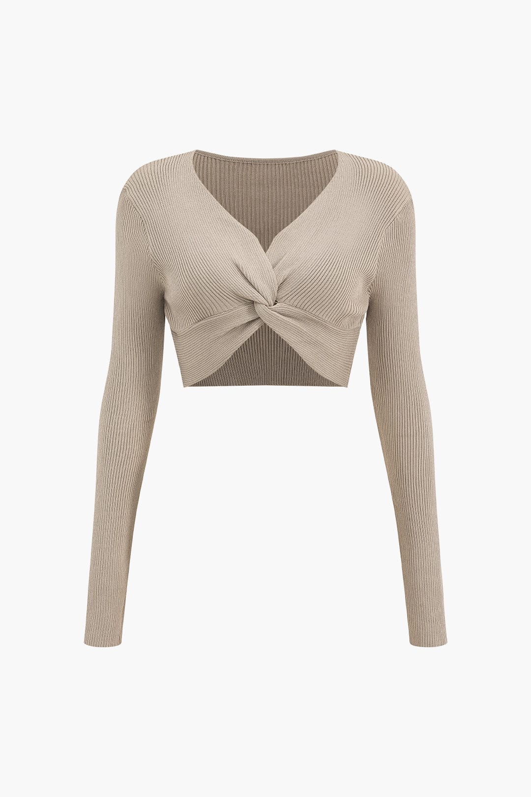 Jessica | Geripptes Zweiteiler-Set mit Twist-Detail & Schlitzrock