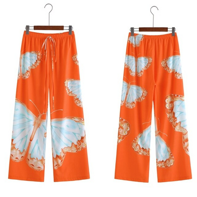 Weit geschnittene Sommerhose aus Chiffon – Liana