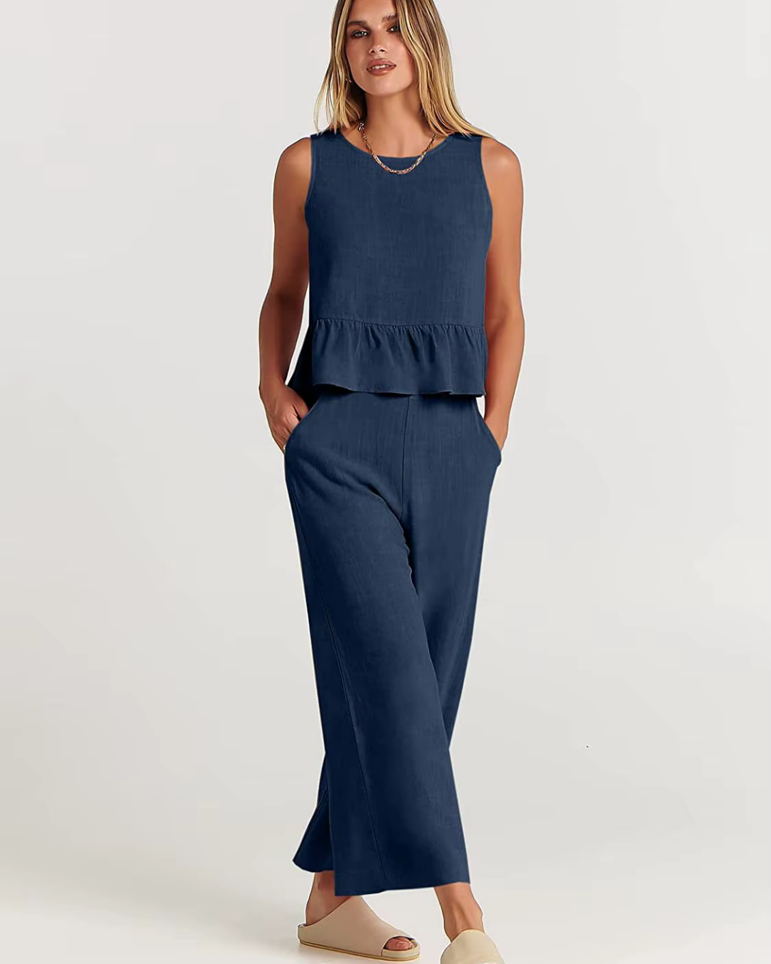 Damen Lässig Leichte Zweiteiliges Set | Hose und Oberteil