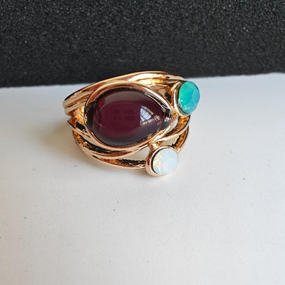 Vintage-Ring mit blauer Mondstein-Perle