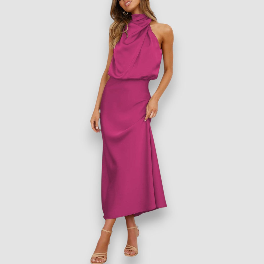 Flavia | Auffallendes Satin-Trägerkleid