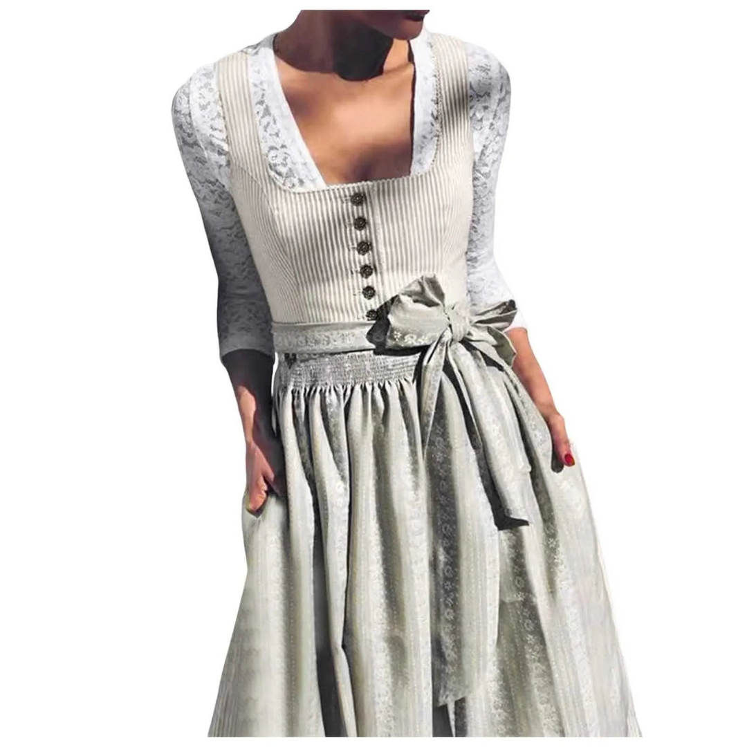 Laurene | Damen Quadratischer Ausschnitt Oktoberfest Dirndl Kleid | 2025