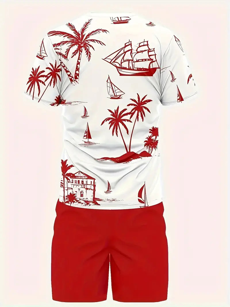 Xander | Elegantes Zweiteiliges Sommer-Outfit mit Druck