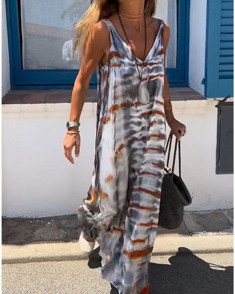 Ärmelloses Sommerkleid ÉLODIE im schicken und trendigen Tie-Dye-Stil