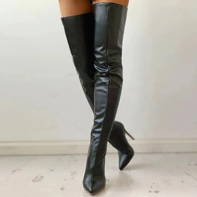 Damen Oberschenkelhohe Stiletto Stiefel | Elegante