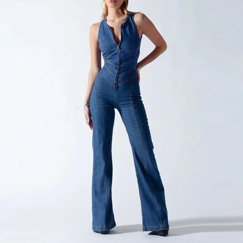 Luna | Retro-Denim-Jumpsuit  Hochwertiger