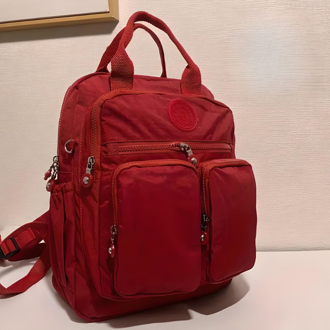 Gepolsterter Damen Rucksack Mit Seitentaschen | Mit Reißverschluss