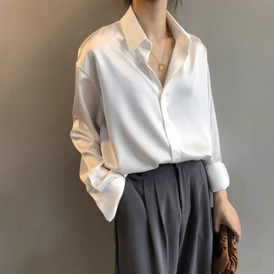 Shae - lockere und weite Satinbluse für Damen