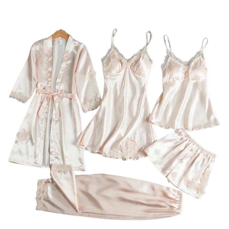 Audrey - 5 Teiliges Satin Set