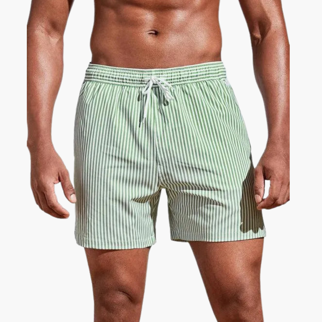 Badeshorts - Herren gestreift & schnelltrocknend Sommer
