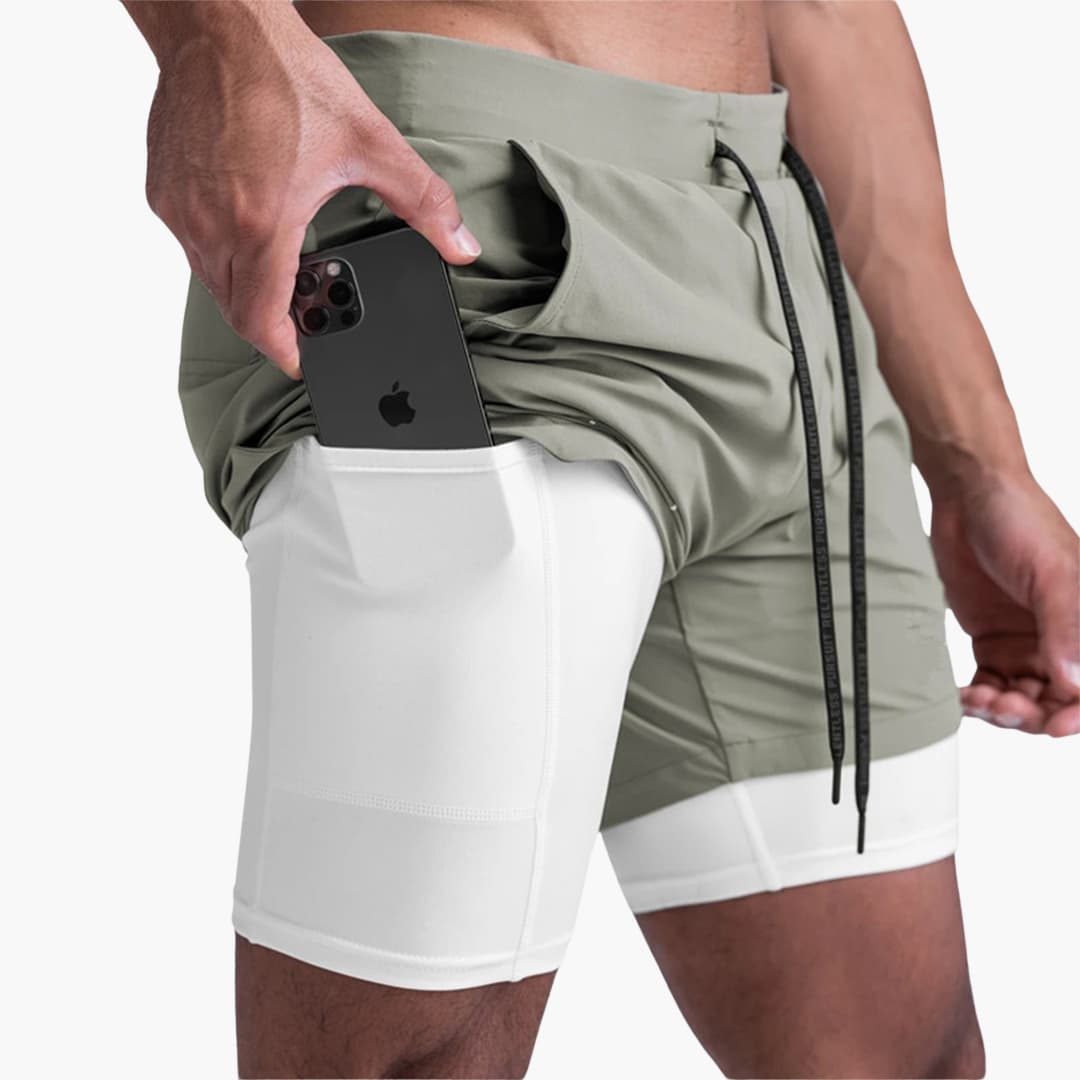 Herren Sportshorts mit Innenshorts und elastischem Bund