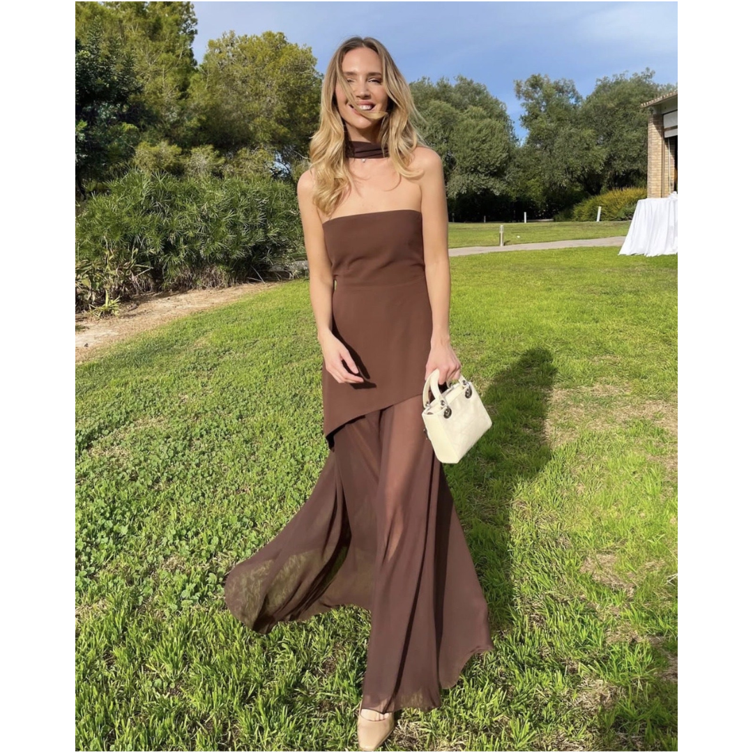 Damen Elegant Schalkragen Detail Hochzeitsgast Kleid | Maxi