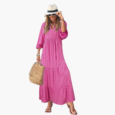 Boho Maxikleid für Damen - Blumenmuster & lockere Passform