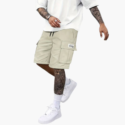 Herren Sommer Cargo Shorts mit Taschen und Kordelzugbund