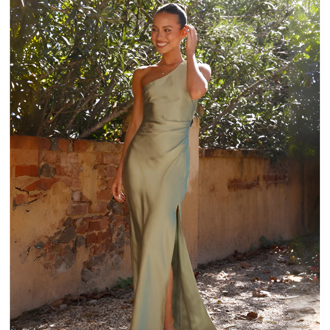 Damen Stilvolles Ein-Schulter-Kleid | Maxi