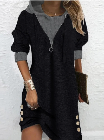 Gwen | Elegantes Strick-Komfort Damen-Hemdkleid