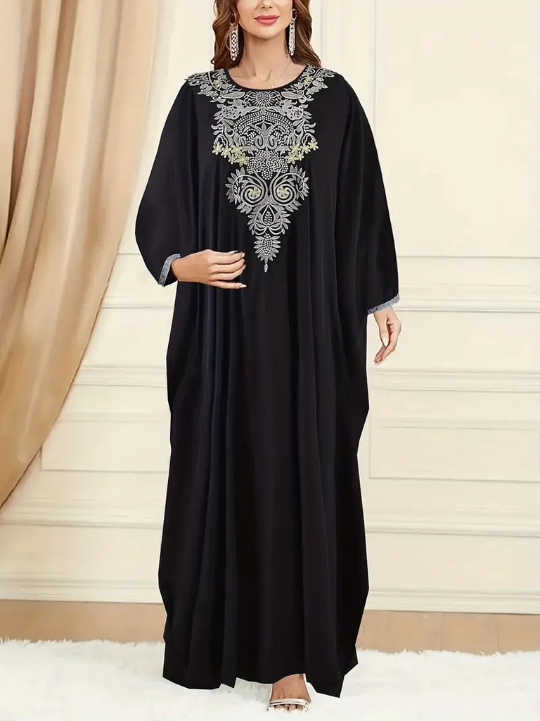 Namie - Moderne Schwarze Abaya Fließender Stoff