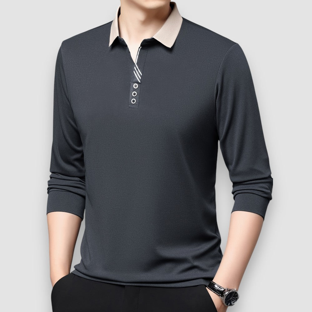 Enzo | Long Sleeve Business Polo Shirt